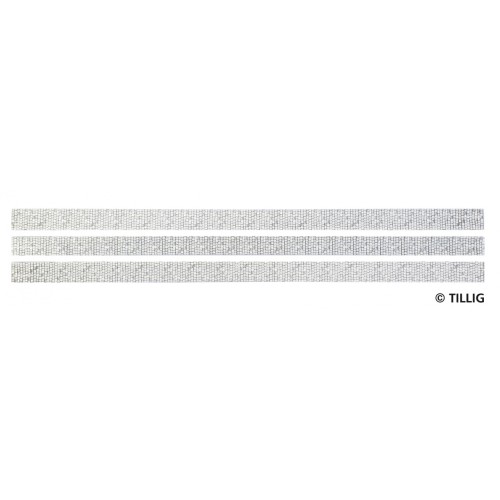 Tillig AKTION 87818 - Bodenfläche gerade Länge 316,8 mm / 2 x Rand 17mm / 1 x Mitte 9mm - Pflastersteine